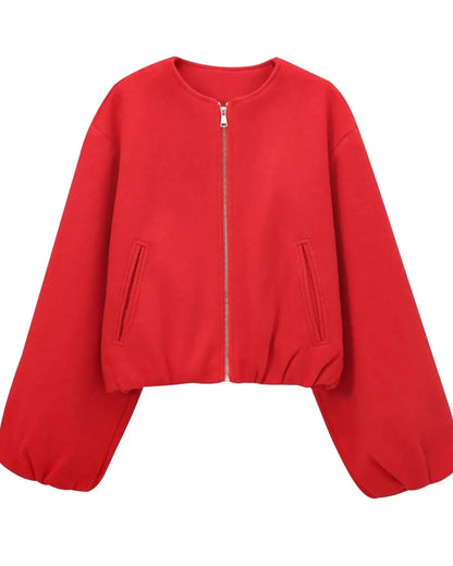 Meg | Kurze graue Bomberjacke