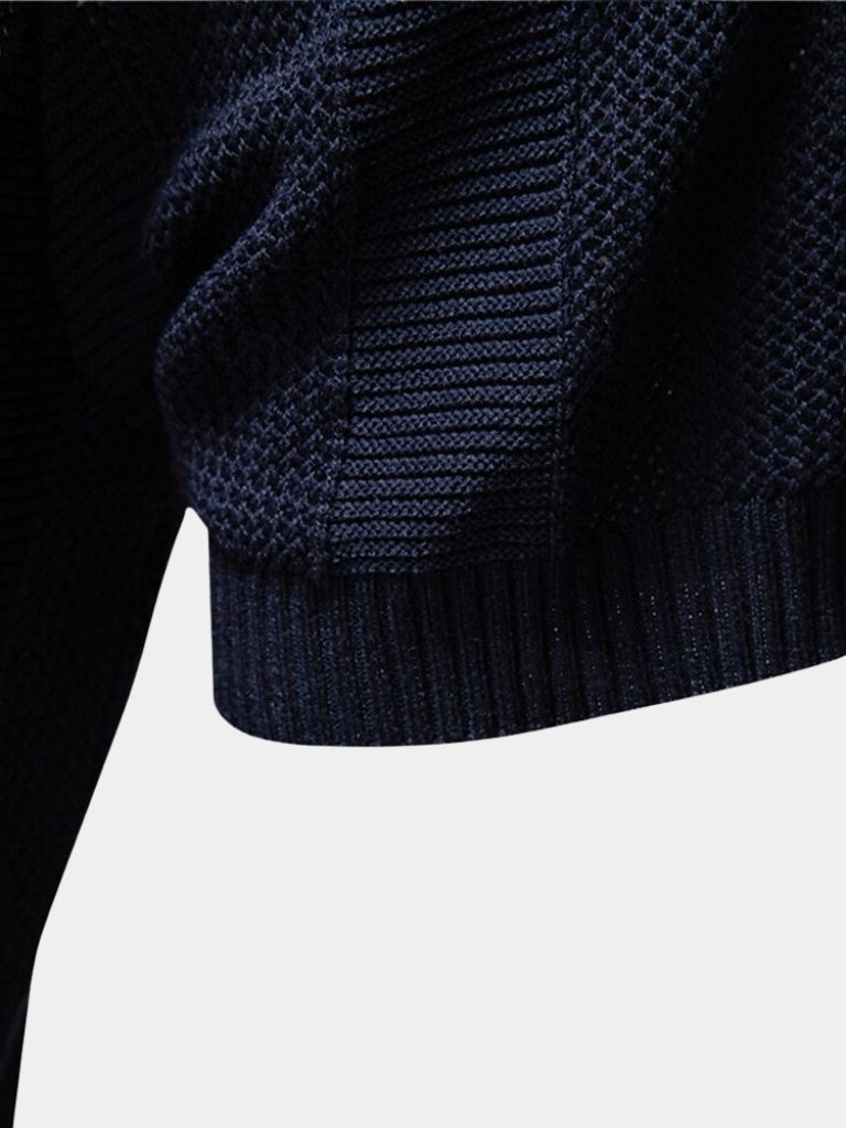Ottmar | Beiges Strick-Poloshirt mit Struktur