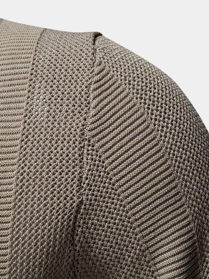 Ottmar | Beiges Strick-Poloshirt mit Struktur