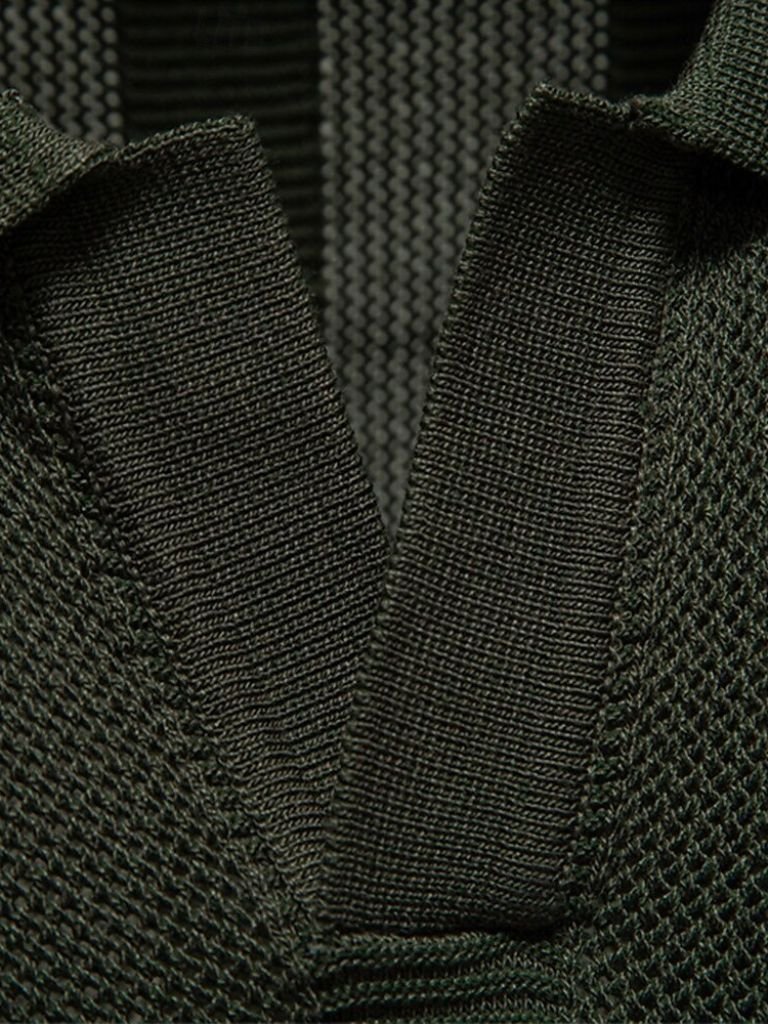 Ottmar | Beiges Strick-Poloshirt mit Struktur