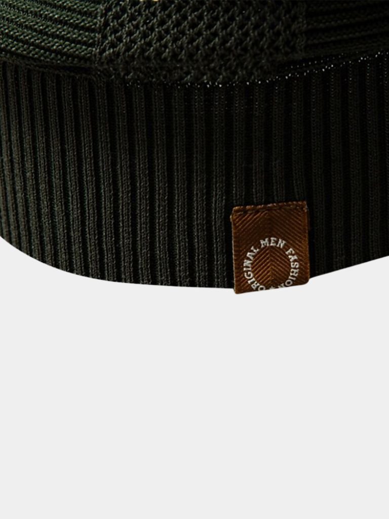 Ottmar | Beiges Strick-Poloshirt mit Struktur
