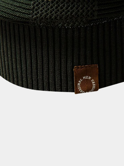 Ottmar | Beiges Strick-Poloshirt mit Struktur