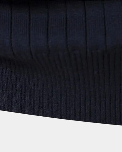Olaf | Brauner gerippter Troyer-Pullover