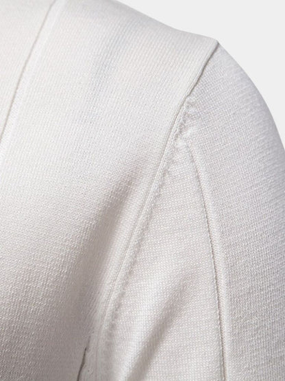 Olaf | Camelbraunes Strick-Poloshirt mit Reißverschlusskragen