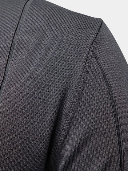 Olaf | Camelbraunes Strick-Poloshirt mit Reißverschlusskragen