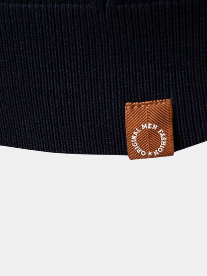 Olaf | Camelbraunes Strick-Poloshirt mit Reißverschlusskragen