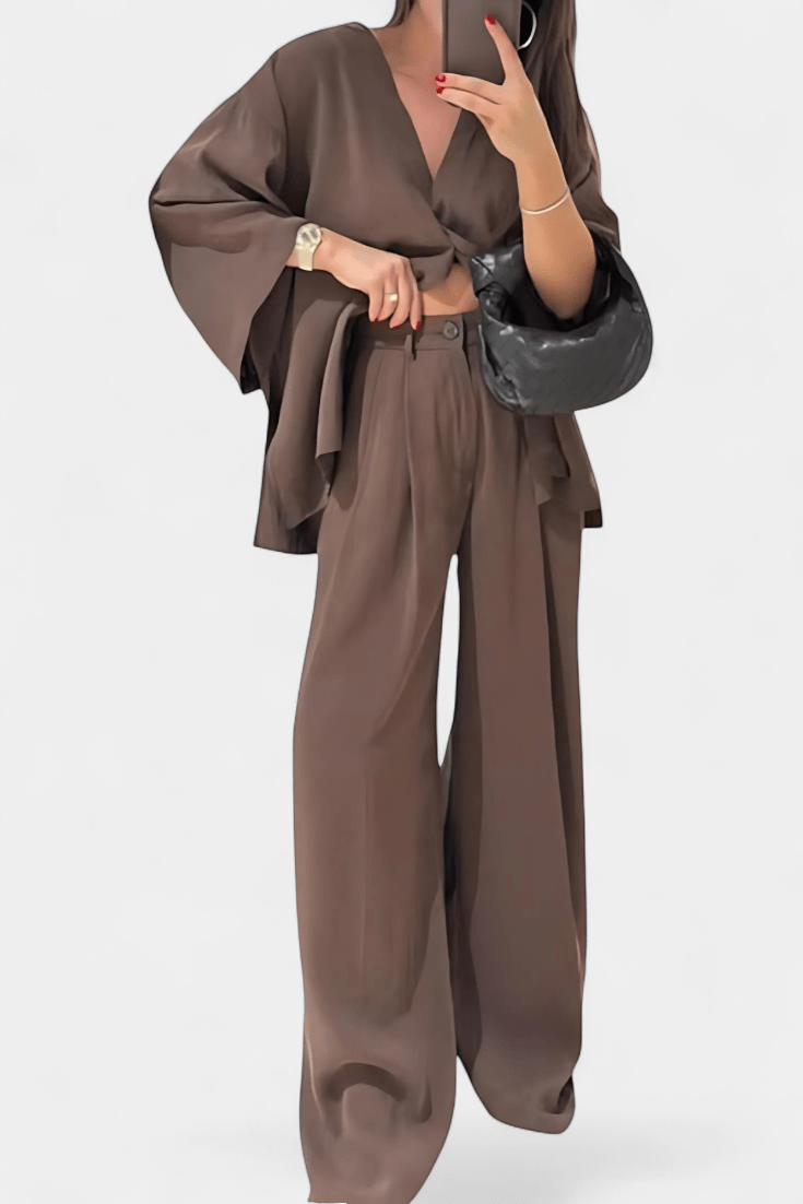 Melitta | Lockeres Wickeloberteil & weite Hose Set