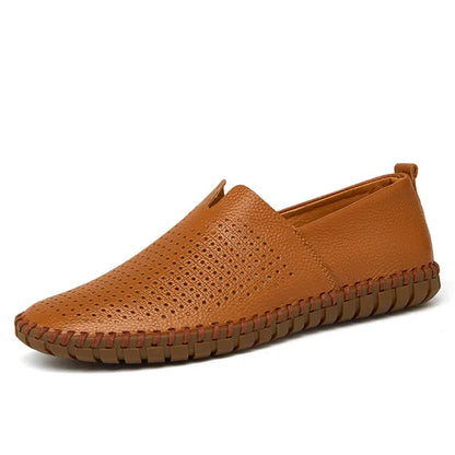 Dominik | Dunkelblaue Slipper in Lederoptik