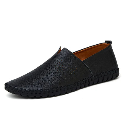 Dominik | Dunkelblaue Slipper in Lederoptik
