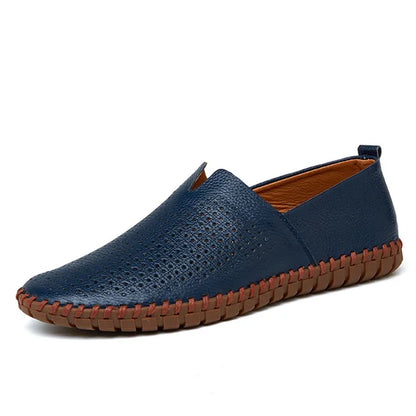 Dominik | Dunkelblaue Slipper in Lederoptik