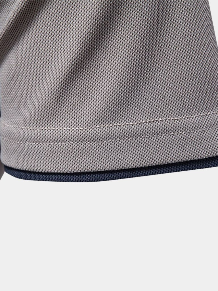 Rainer | Weißes Poloshirt mit Kontraststreifen