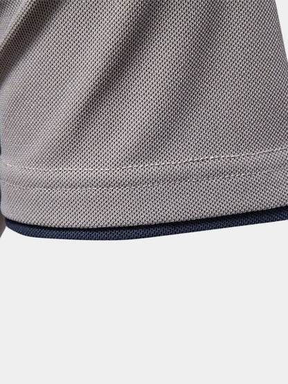 Rainer | Weißes Poloshirt mit Kontraststreifen