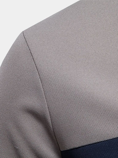 Rainer | Weißes Poloshirt mit Kontraststreifen