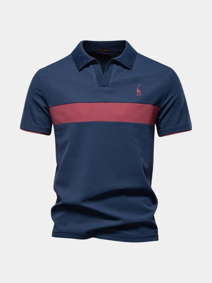 Rainer | Weißes Poloshirt mit Kontraststreifen