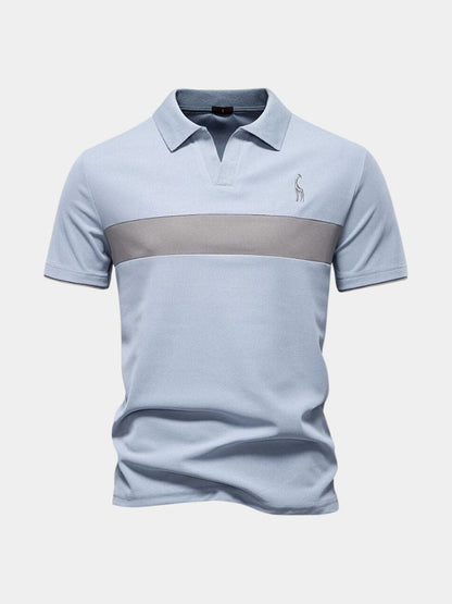 Rainer | Weißes Poloshirt mit Kontraststreifen