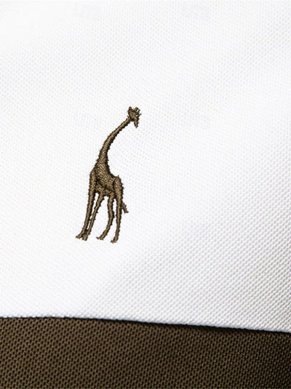 Rainer | Weißes Poloshirt mit Kontraststreifen