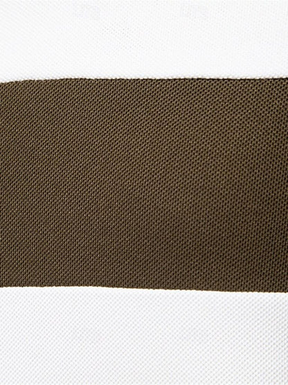 Rainer | Weißes Poloshirt mit Kontraststreifen