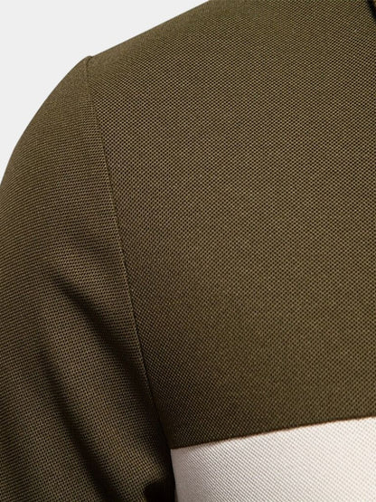 Rainer | Weißes Poloshirt mit Kontraststreifen