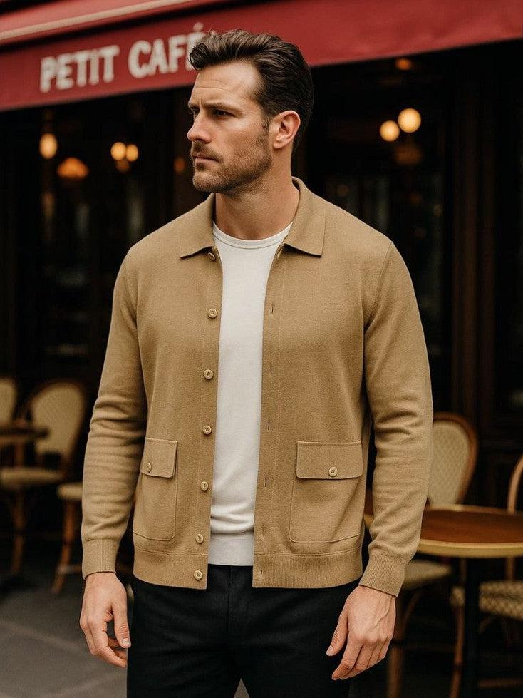 Noah | Camelfarbene Strickjacke mit Knopfleiste