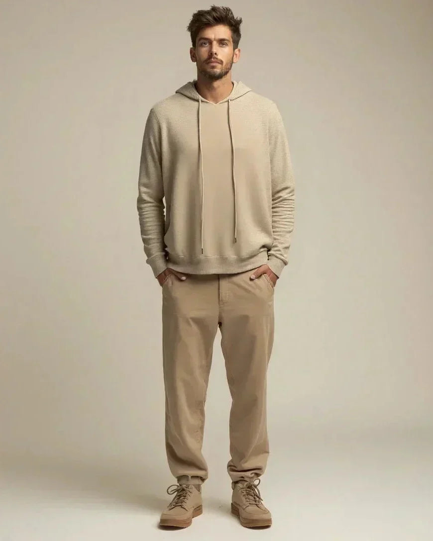 Noah | Beiger Strick-Hoodie