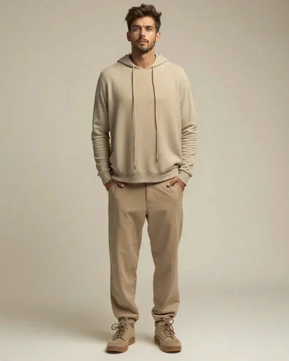 Noah | Beiger Strick-Hoodie