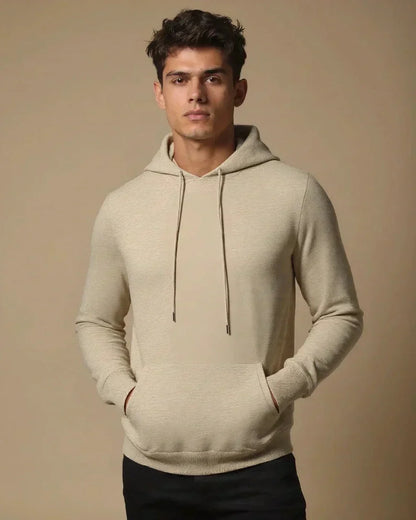 Noah | Beiger Strick-Hoodie