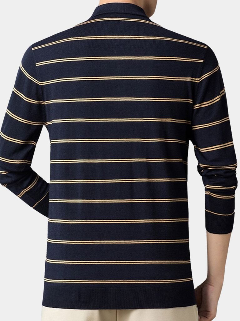 Noah | Gestreiftes Langarm-Poloshirt