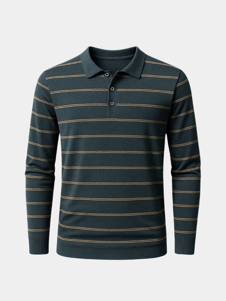 Noah | Gestreiftes Langarm-Poloshirt