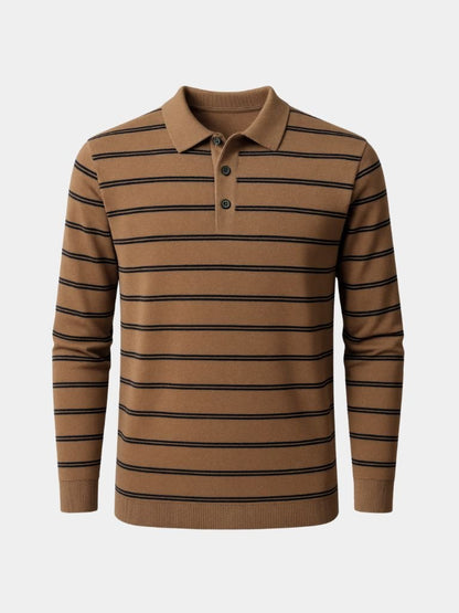 Noah | Gestreiftes Langarm-Poloshirt