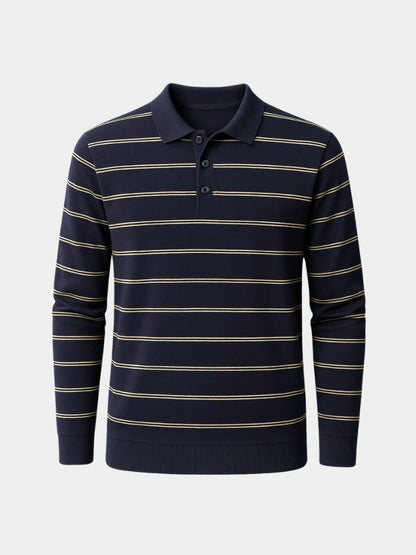 Noah | Gestreiftes Langarm-Poloshirt