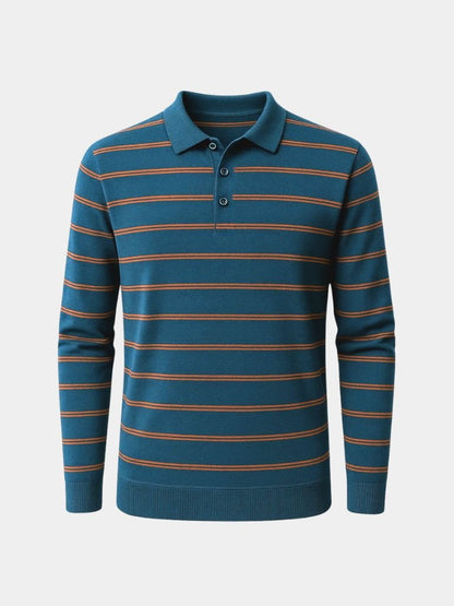 Noah | Gestreiftes Langarm-Poloshirt