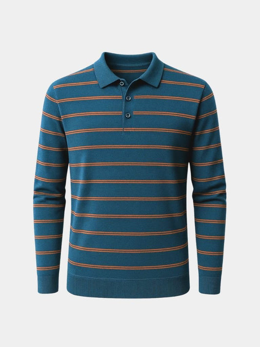 Noah | Gestreiftes Langarm-Poloshirt