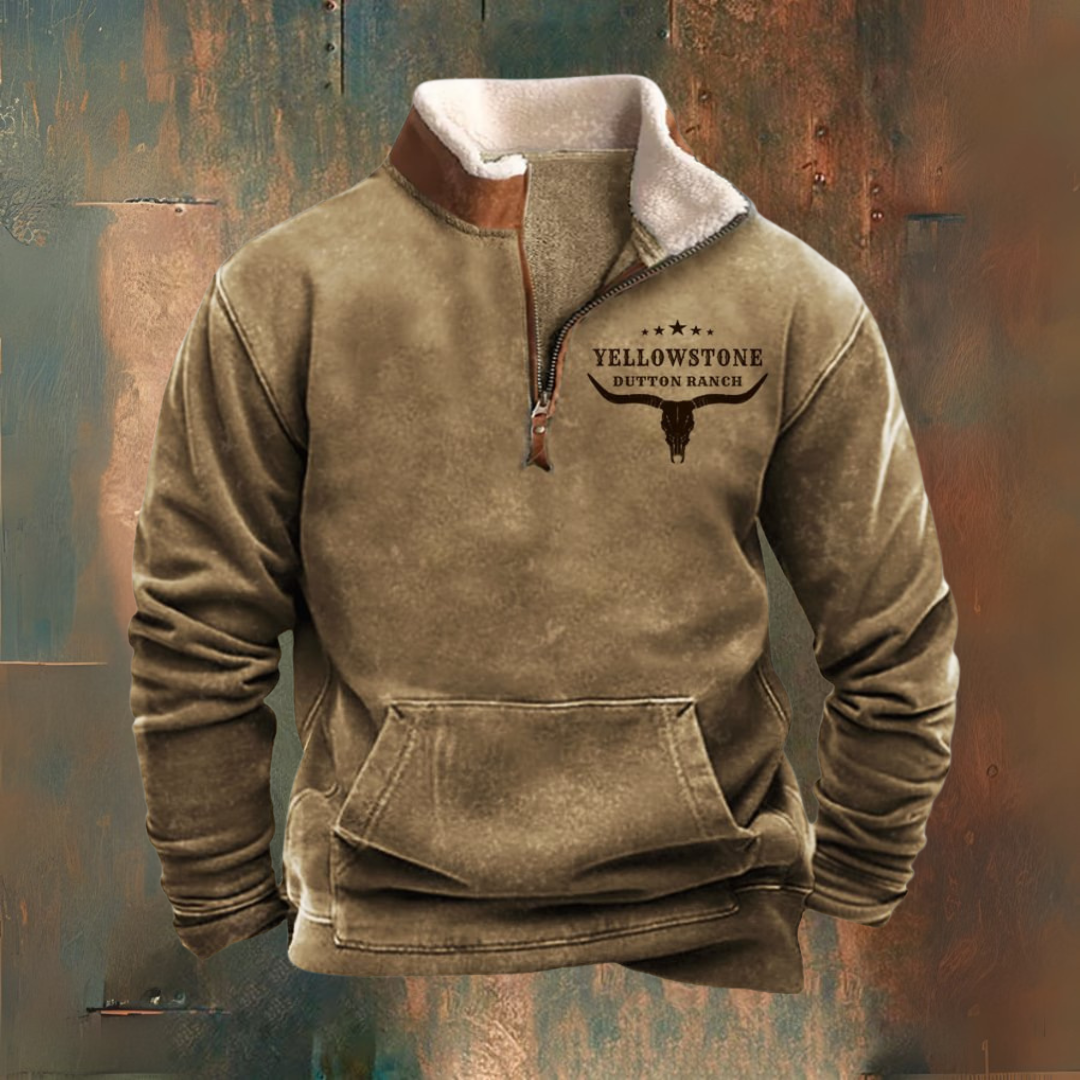 Noah | Brauner Fleecepullover mit Teddykragen