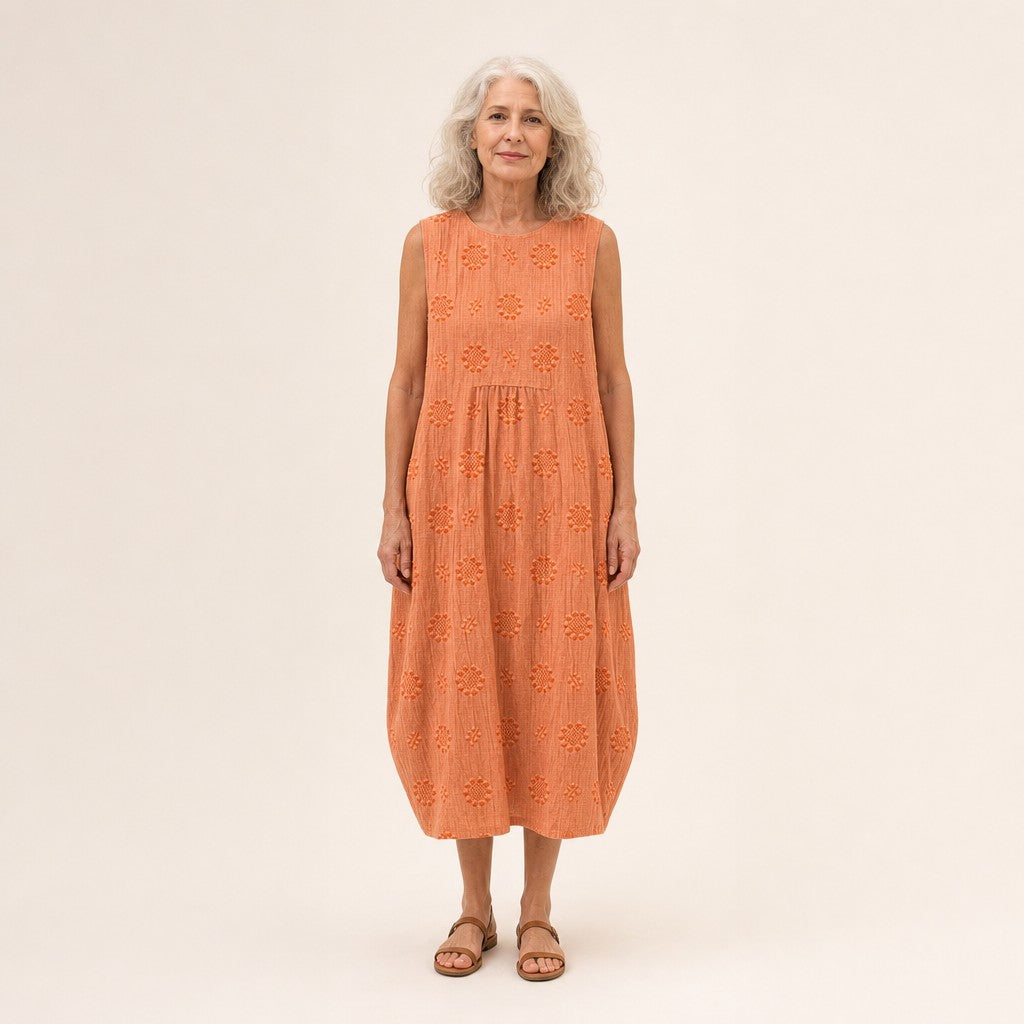 Herta | Ärmelloses Sommerkleid in Orange