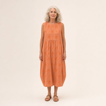 Herta | Ärmelloses Sommerkleid in Orange