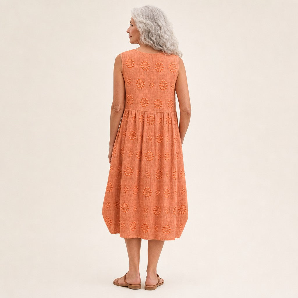 Herta | Ärmelloses Sommerkleid in Orange