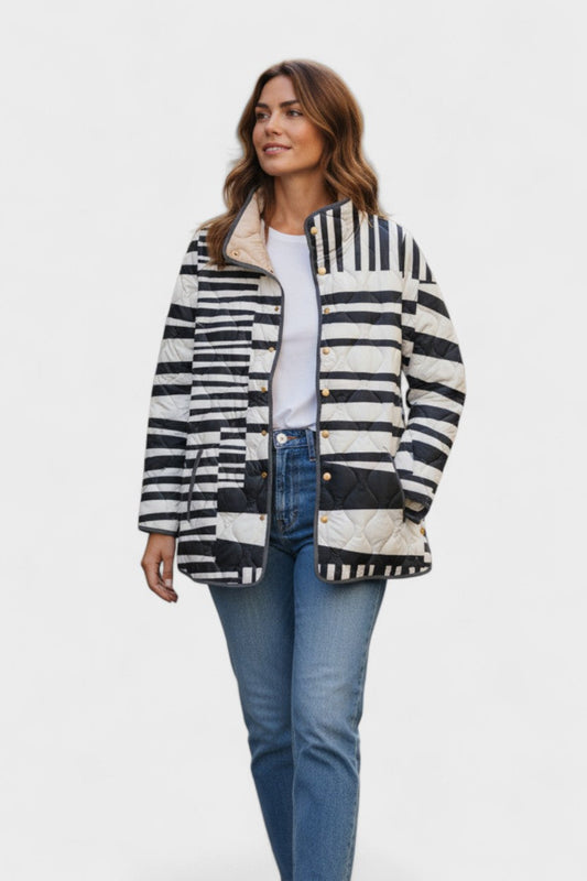 Nora | Gesteppte Jacke mit Mond- und Katzenmotiven