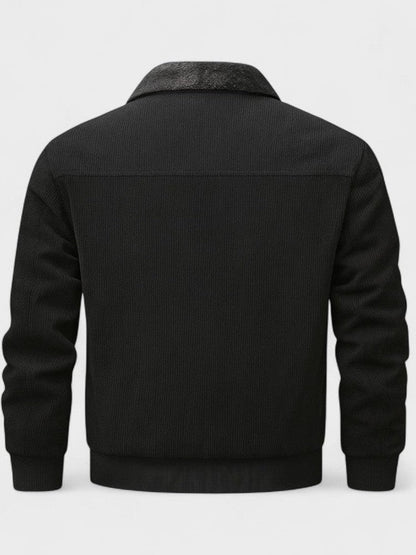 Richard | Schwarze Jacke mit Teddyfutter