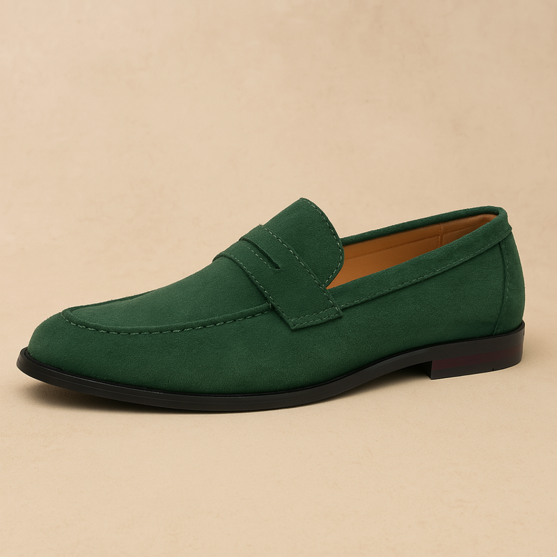 Dennis | Klassische Penny-Loafer in Veloursoptik