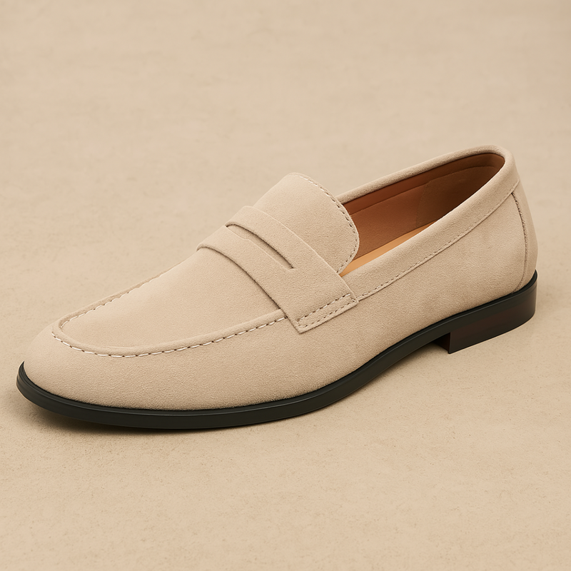 Dennis | Klassische Penny-Loafer in Veloursoptik