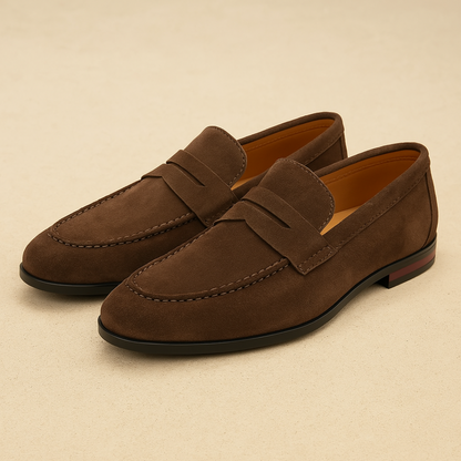 Dennis | Klassische Penny-Loafer in Veloursoptik