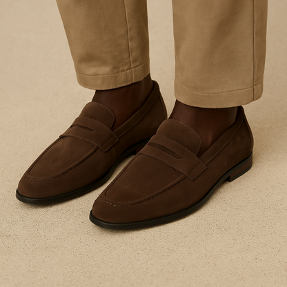Dennis | Klassische Penny-Loafer in Veloursoptik