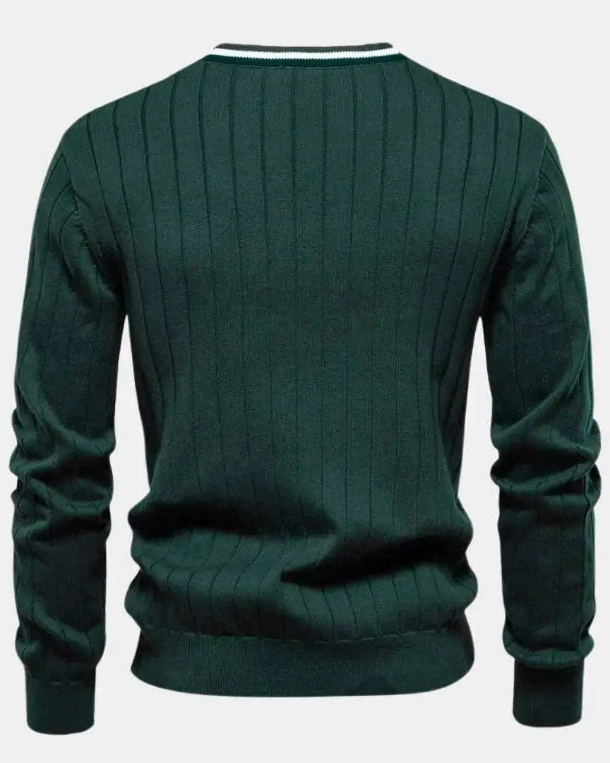 Robert | Grüne Strickjacke mit V-Ausschnitt
