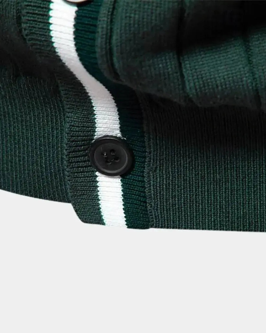 Robert | Grüne Strickjacke mit V-Ausschnitt