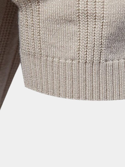 Robert | Cremefarbenes Strick-Poloshirt mit Struktur