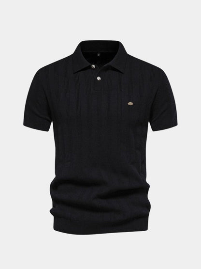 Robert | Cremefarbenes Strick-Poloshirt mit Struktur