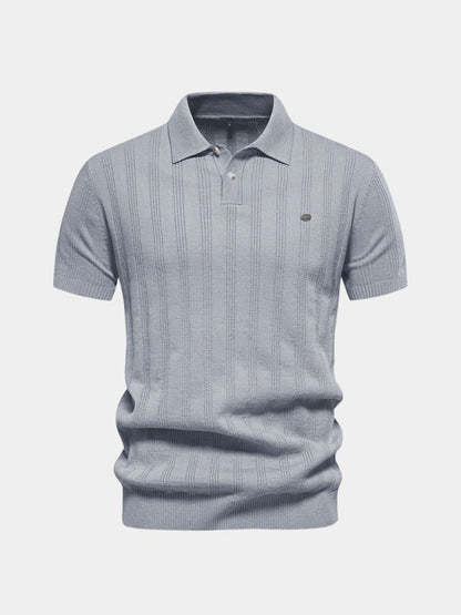 Robert | Cremefarbenes Strick-Poloshirt mit Struktur