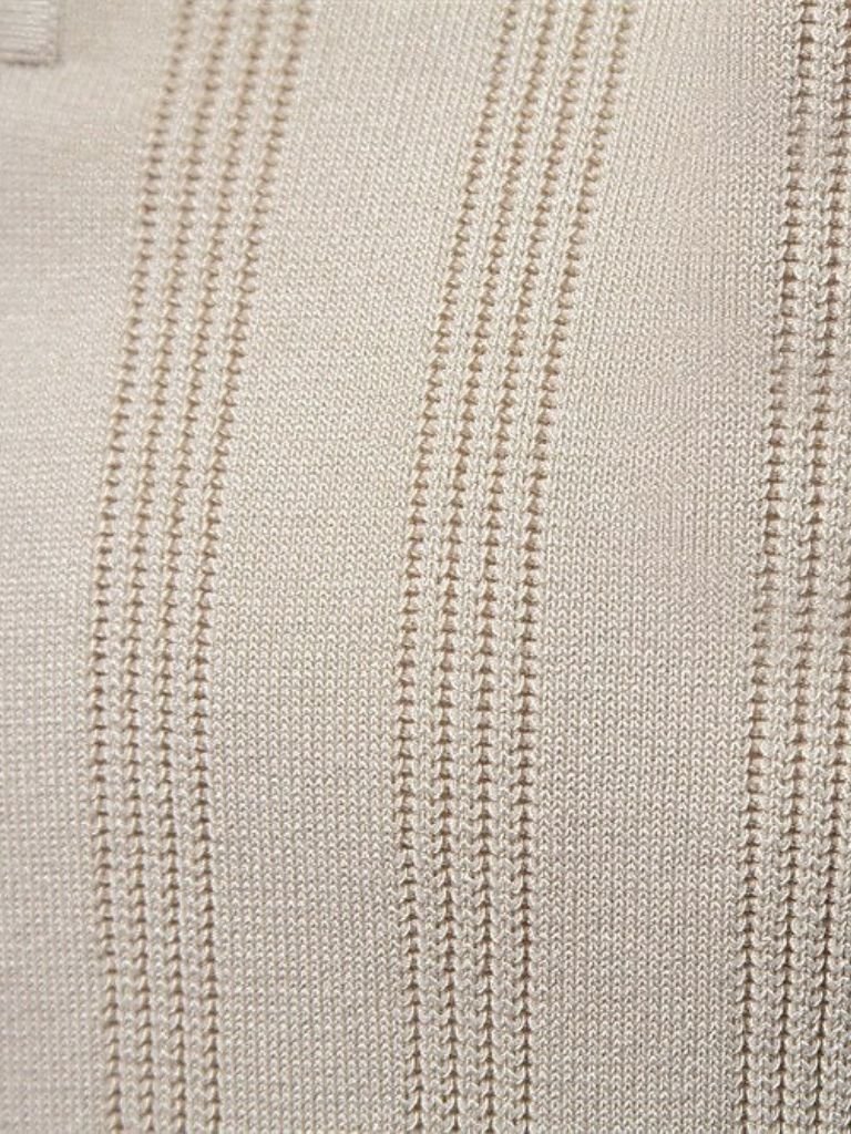 Robert | Cremefarbenes Strick-Poloshirt mit Struktur