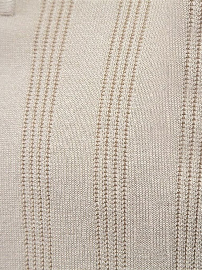 Robert | Cremefarbenes Strick-Poloshirt mit Struktur