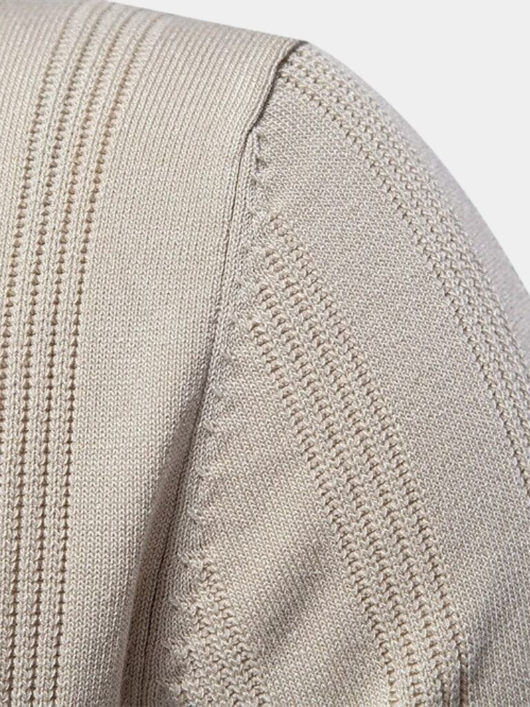 Robert | Cremefarbenes Strick-Poloshirt mit Struktur